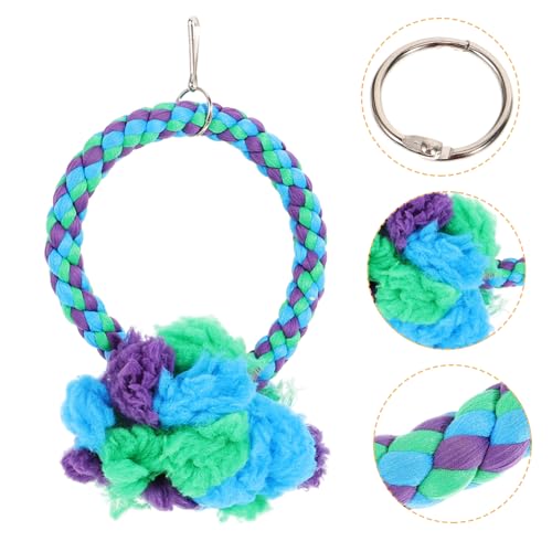 GRIRIW Parrot Swing aus Baumwollseil Stabiler Papageien Spielring Kleines Rundes Vogelkäfig Zubehör für Klettern Beißen und Schaukeln Geeignet für Wellensittiche und Käfigvögel GRIRIW Parrot Swing aus Baumwollseil Stabiler Papageien Spielring Kleines Rundes Vogelkäfig Zubehör für Klettern Beißen und Schaukeln Geeignet für Wellensittiche und Käfigvögel von GRIRIW