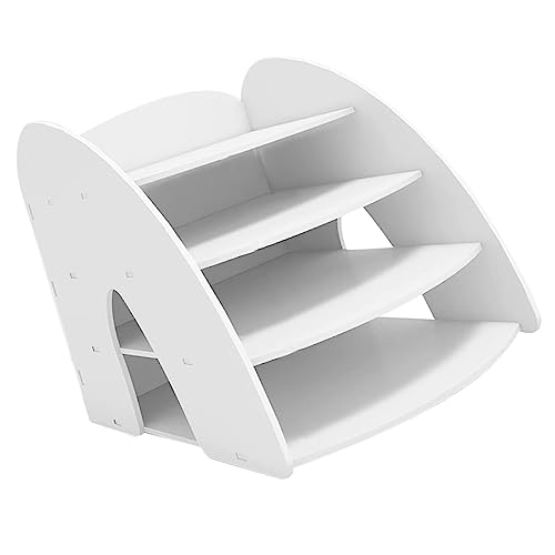 GRIRIW Schreibtisch-Organizer-Ordner Schreibtisch-Aufbewahrungsorganisator Speicherorganisator Desktop-Organizer stationärer Organizer Magazinhalterung Büroordnerhalter PVC Weiß von GRIRIW