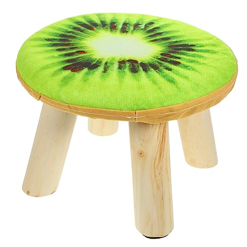GRIRIW Holzhocker Rund Kleiner Hocker Für Haushalt Sitzhocker Aus Holz Und Schaumstoff Und Wiederverwendbar Zum Füßenwaschen Oder Schuhwechseln von GRIRIW