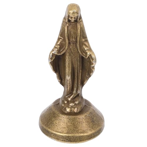 GRIRIW Marienstatue Aus Messing Kleine Religiöse Figur Tischdekor Für Zuhause Und Büro Katholische Statue Für Armaturenbrett Und Klassische Skulptur GRIRIW Marienstatue Aus Messing Kleine Religiöse Figur Tischdekor Für Zuhause Und Büro Katholische Statue Für Armaturenbrett Und Klassische Skulptur von GRIRIW