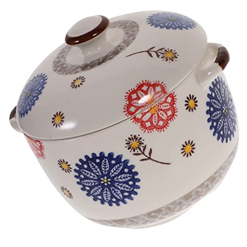 GRIRIW Suppentasse mit Deckel Ramenschale Teller Steingut Französische Zwiebelsuppenschalen Schüsseln obstplatte suppenkocher dessertschale suppentöpfe Home Dessert Cup Keramik von GRIRIW