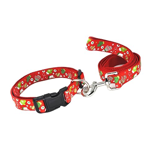 GRIRIW Haustier Hundehalsband Verstellbare Welpenhalsbänder Für Streu Leine Für Welpen Weihnachtliche Hundehalsbänder Welpen Einstellen Rot Weihnachten von GRIRIW