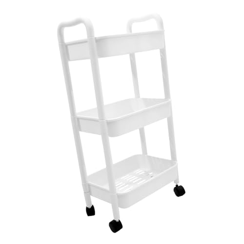 GRIRIW Multi-Tier Rollwagen Mit Rädern Multifunktionales Aufbewahrungsregal Für Küche Bad Und Büro Mobiler Bücherregal-Wagen Aus Robustem Elegantes Design Für Platzsparende Lösungen von GRIRIW