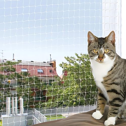 GRKB 1 Pcs 5M*5M Nylon Katzennetz Für Balkon Ohne Bohren Katzengitter Fenster Ohne Bohren Katzennetz Fenster Katzennetz Balkon Katzennetz Balkonschutznetz Katzennetz Für Balkon Und Fenster von GRKB