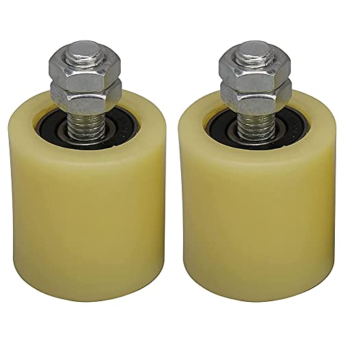 GROCKSTR 2PCS 48X50mm Gelb Silber Nylon Stahl Flache Roller Führung Rad 6201 M12 Schraube für Elektrische Tür Schiebetor von GROCKSTR