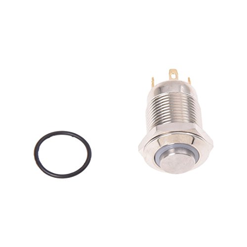 GROCKSTR 3V Drucktaster Taster Klingeltaster Klingelknopf Blau Led 12mm Silberfarbe von GROCKSTR