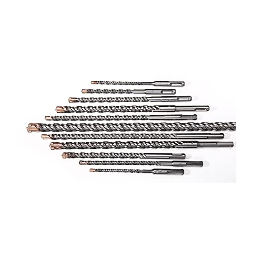 GRÖNE SDS Plus Ten Betonbohrer-Set – Bohrer – Hammerbohrer – Quad-Klinge – für Stahlbeton, Normal, Mauerwerk – Komfortarbeit – Standard-Spitze von GRÖNE