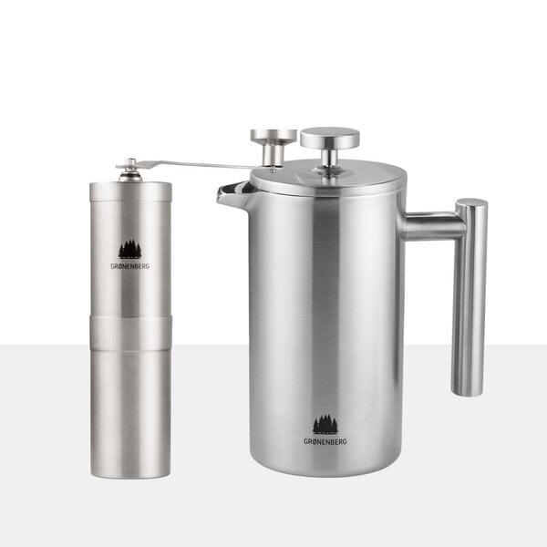 GROENENBERG Kaffee Spar Set 5 | French Press Thermo (3 Größen) + Kaffeemühle von GROENENBERG