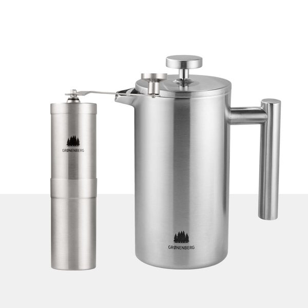 GROENENBERG Kaffee Spar Set 5 | French Press Thermo (3 Größen) + Kaffeemühle von GROENENBERG