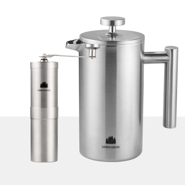 GROENENBERG Kaffee Spar Set 5 | French Press Thermo (3 Größen) + Kaffeemühle von GROENENBERG