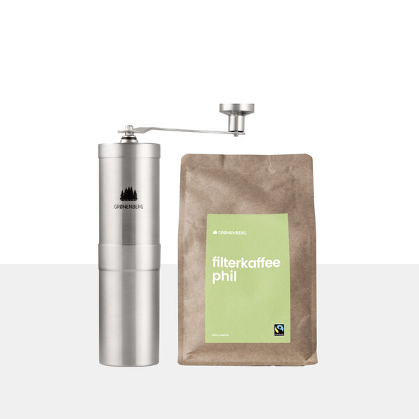 GROENENBERG Kaffee Spar Set 7 | Filter Kaffeebohnen (Bio) + Kaffeemühle manuell von GROENENBERG