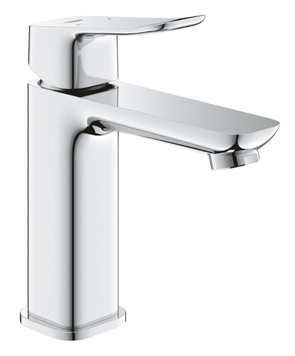 GROHE Dice, Waschtischarmatur, wassersparend (Wasserhahn für das Bad, Badarmatur mit Push-Open Ablauf, 17cm hoch, mit 3in1 Werkzeug, einfache Installation am Waschbecken), chrom, 1018330000 von GROHE