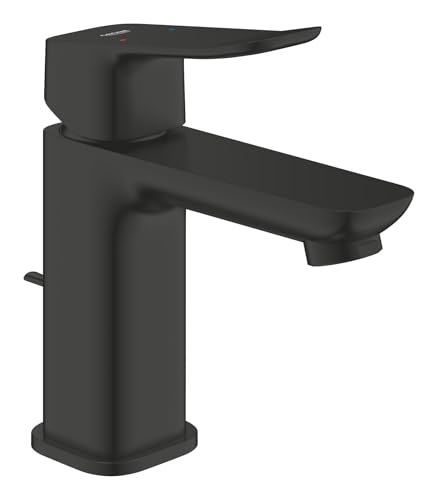GROHE Dice, Waschtischarmatur, wassersparend (Wasserhahn für das Bad, Badarmatur mit Zugstangen-Ablauf, 15cm hoch, mit 3in1 Werkzeug, einfache Installation am Waschbecken), mattschwarz, 1018562430 GROHE Dice, Waschtischarmatur, wassersparend (Wasserhahn für das Bad, Badarmatur mit Zugstangen-Ablauf, 15cm hoch, mit 3in1 Werkzeug, einfache Installation am Waschbecken), mattschwarz, 1018562430 von GROHE