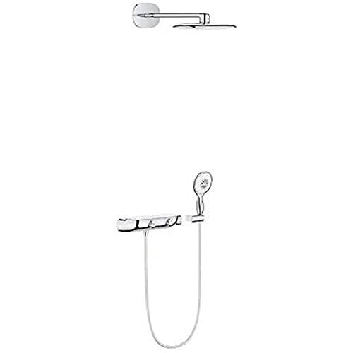 GROHE Rainshower Smartcontrol Duo 360 - Duschsystem mit Thermostatbatterie (wassersparend, Verbrühungsschutz, inkl. Duschablage, Antikalk-System), moon white, 26446LS0 von GROHE