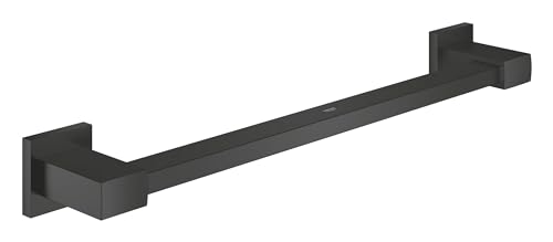 GROHE Start Cube, Wannengriff (für Sicherheit in der Wanne, 45cm lang, Bohrabstand 50cm, zum Bohren, inkl Dübel und Schrauben, verdeckte Befestigung), eckig, schwarz, 410952430 von GROHE