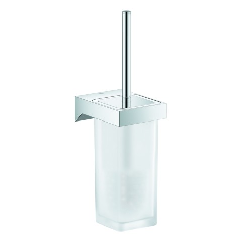 Grohe WC-Bürstengarnitur Selection Cube 40857 Glas/Metall Wandmontage chrom, 40857000 40857000 von Grohe