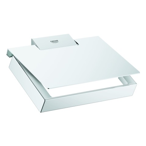 Grohe WC-Papierhalter Selection Cube 40781 Metall mit Deckel chrom, 40781000 40781000 von Grohe