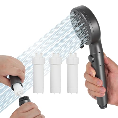 Duschkopf mit Filter, Hochdruck Handbrause 9 Strahlarten, Duschbrause Wassersparend mit 2 Chlorentfernungsfilter, Sparduschkopf für Entfernen vom harten Wasser und Chlorrückstände Duschkopf mit Filter, Hochdruck Handbrause 9 Strahlarten, Duschbrause Wassersparend mit 2 Chlorentfernungsfilter, Sparduschkopf für Entfernen vom harten Wasser und Chlorrückstände von GROHPF