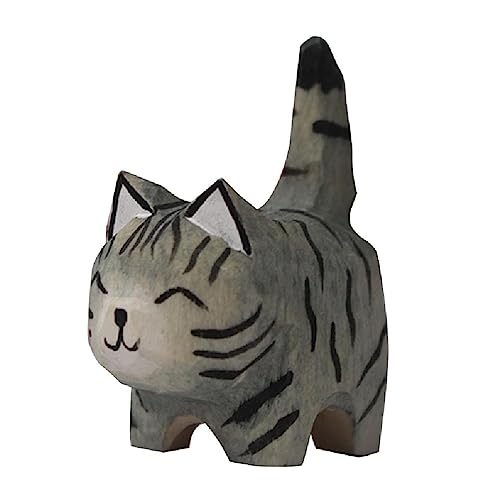 GRONGU Katze Figur Desktop Tisch Ornament Schnitzerei Modell Home Office Dekoration Skulptur Katze Ornamente von GRONGU