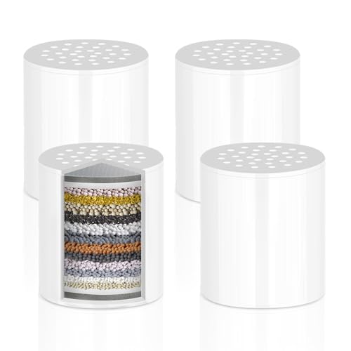 4er-Set Duschfilter Cartridge für 20 Stufen Shower Filter - Gegen Kalk, Chlor, Schwermetalle - Universeller Ersatzfilter für Duschköpfe von GROOFOO