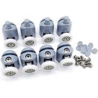 Groofoo - 8er-Set Duschtürrollen – Ersatzteile für Duschtüren – 4 obere Rollen + 4 untere Rollen – 23 mm Groofoo - 8er-Set Duschtürrollen – Ersatzteile für Duschtüren – 4 obere Rollen + 4 untere Rollen – 23 mm von GROOFOO