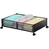 Ineasicer Unterbett-Aufbewahrungsbehälter mit Rädern – 40 x 60 cm – Zur Aufbewahrung von Schuhen unter dem Bett – Verbesserte Räder – Metallbehälter Ineasicer Unterbett-Aufbewahrungsbehälter mit Rädern – 40 x 60 cm – Zur Aufbewahrung von Schuhen unter dem Bett – Verbesserte Räder – Metallbehälter von GROOFOO