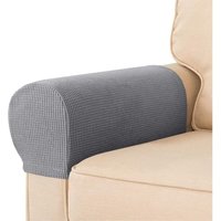 Sesselbezüge 2er Set Armlehnenbezüge Stretch Spandex Stoff Wasserdicht Rutschfest für Sessel, Sofas, Liegesessel Ineasicer (Hellgrau) von GROOFOO