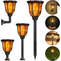Solar-Gartenleuchten, Solar-Gartenleuchte für den Außenbereich, IP65, wasserdicht, Solar-Fackel-Flammenlampe für Dekor, Garten, Terrasse, Wege, 1 von GROOFOO