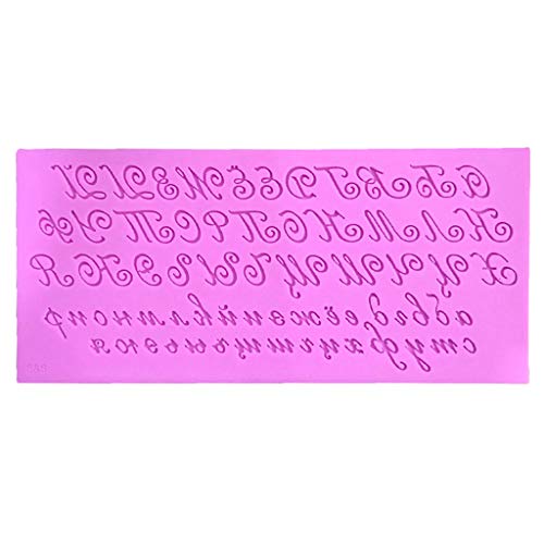 GROOMY Silikonform, 3D Künstlerische russische Buchstaben Silikonkuchen Fondant DIY Form Handschrift Alphabet Candy Pudding Schokolade Küchenform Seifenschale Backwerkzeug von GROOMY