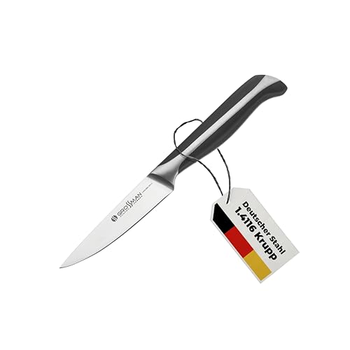GROSSMAN® 840ON | Schälmesser 21,5 cm | Ultrascharfer Küchenmesser | Deutschem Edelstahl Klinge 9,7 cm | mit Ergonomischen Griff 11,8 cm (83 Gramm) von GROSSMAN