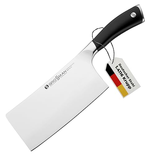 GROSSMAN® Hackmesser | Ultrascharfes Küchenmesser aus deutschem Edelstahl | Ergonomischer Griff von GROSSMAN
