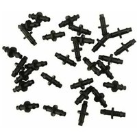 100 Stück 4/7 Widerhakenverbinder, Bewässerungsarmaturen-Set, gerade Widerhakenverbinder für Tropfbewässerungsschlauchsystem (schwarz) von GROUPM