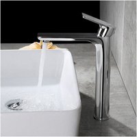 Designer-Waschtischarmatur mit hohem Auslauf, großer Chrom-Badezimmerhahn mit abnehmbarem Luftsprudler, Messing-Waschtischarmatur, hoher Designer-Waschtischarmatur mit hohem Auslauf, großer Chrom-Badezimmerhahn mit abnehmbarem Luftsprudler, Messing-Waschtischarmatur, hoher von GROUPM