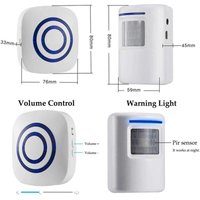 Kabelloser Sicherheitsalarm mit Bewegungsmelder für den Außenbereich: Türklingel mit Infrarot-Bewegungsmelder, 1 Plug-in-Empfänger und 2 von GROUPM
