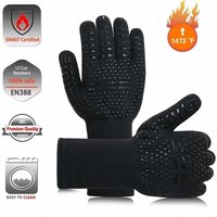 Nr. 1 32 cm schwarze BBQ-Mikrowellen-Isolierhandschuhe, hitzebeständig von GROUPM