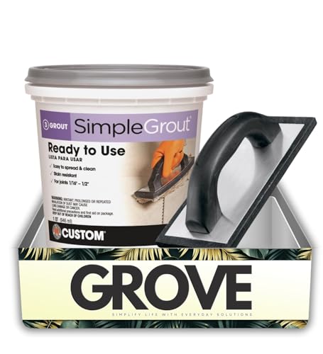 Custom Building Products SimpleGrout Fugenmörtel für den Innenbereich, natürlich, grau, 1 qt, Bündel mit Fugenschwimmer – einfache Anwendung und langlebige Oberfläche für Fliesenfugen – Geschenkset (2 Custom Building Products SimpleGrout Fugenmörtel für den Innenbereich, natürlich, grau, 1 qt, Bündel mit Fugenschwimmer – einfache Anwendung und langlebige Oberfläche für Fliesenfugen – Geschenkset (2 von GROVE