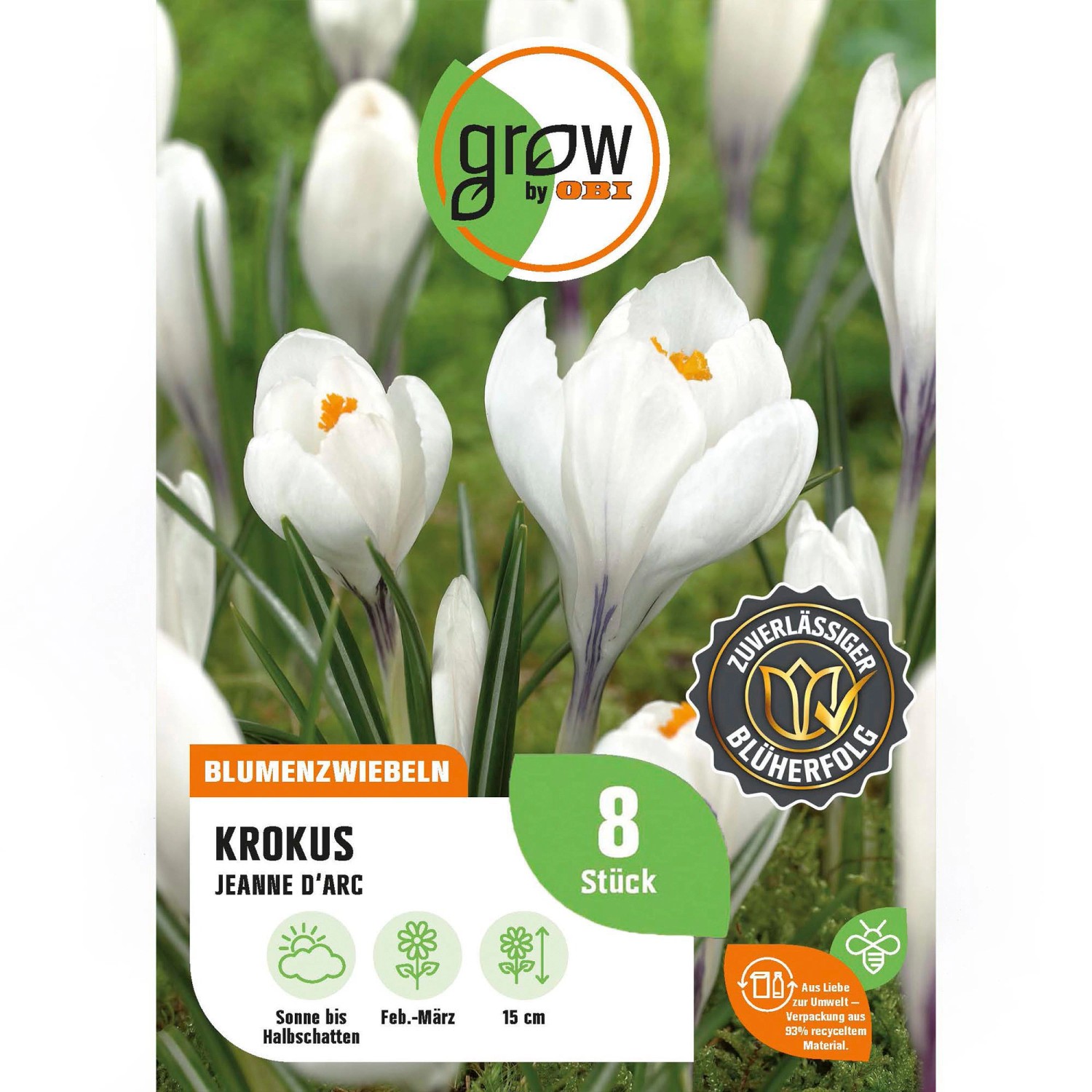 GROW by OBI Krokus Jeanne d'Arc Weiß 8 Stück Crocus vernus Jeanne d'Arc GROW by OBI Krokus Jeanne d'Arc Weiß 8 Stück Crocus vernus Jeanne d'Arc von GROW by OBI