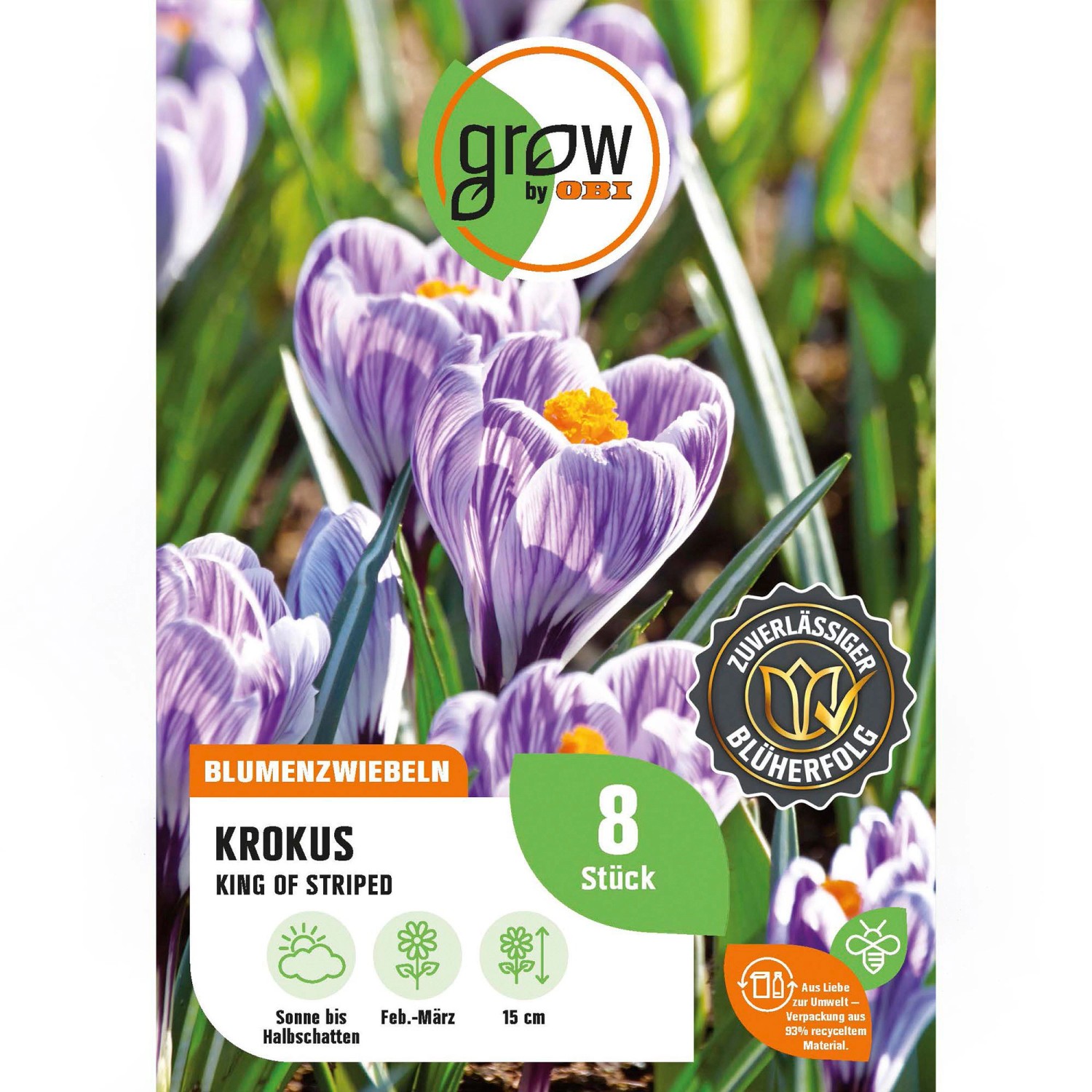 GROW by OBI Krokus King of theStriped 8 Stück Crocus vernus King of the Striped GROW by OBI Krokus King of theStriped 8 Stück Crocus vernus King of the Striped von GROW by OBI