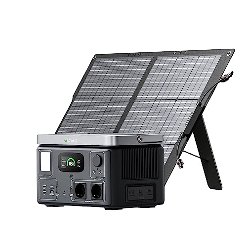 GROWATT Vita 550 Powerstation mit 100W Solarpanel: tragbarer Solargenerator, 538Wh LFP-Batterie, 230V/600W AC-Ausgänge Schnellladung in 1,6 Stunden LED-Licht Notstrom für Outdoor/Zuhause von GROWATT