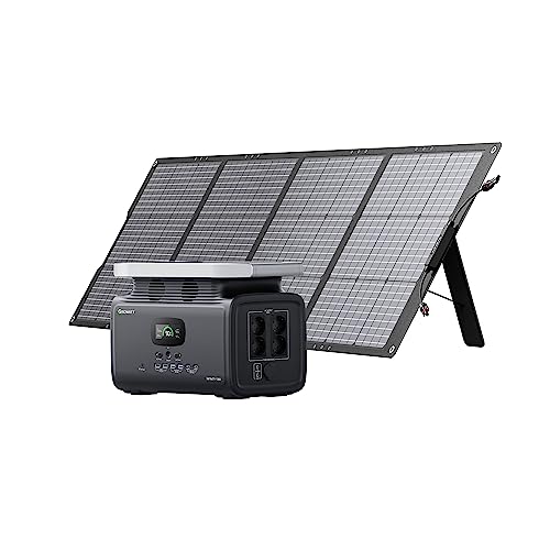 GROWATT Tragbare Powerstation 1382Wh mit 200W Solarpanel: LFP-Batterie, 4 230V/1800W AC Ausgänge, 1.8 Std. Schnellladung, Mobile Notstromversorgung für Outdoor Camping/Hausgebrauch/RV, Infinity 1300 von GROWATT