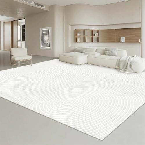 Teppich für Wohnzimmer, Schlafzimmer, Nachttisch, Sofa, Bodenmatte, Heimdekoration, Abstrakter großer Teppich, weiß, weich, GX17, 1, QD, 120 x 160 cm von GROWBY