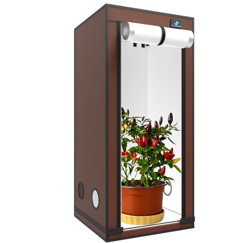 GROWFASTER Growtent Prism 8 x 32 x 70 inces 80x80x180cm White top Reflective Surface Indoor Growtent Growing Tent for Hydroponics, New Generation Growboxes von GROWFASTER
