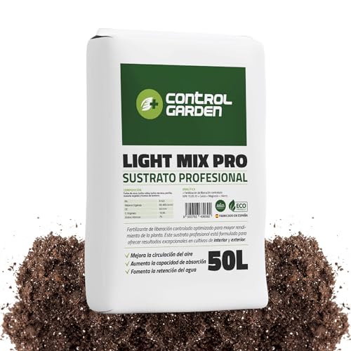 Control Garden Light Mix Substrat 50L | Pflanzendünger und Anbausubstrat | Substratbelüftung | Erhöhte Wasseraufnahme | Kontrollierte Freisetzung von GROWMANIA.ES