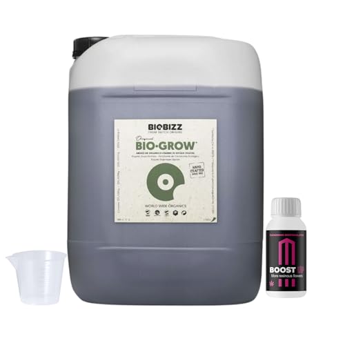 GROWMANIA Bio Grow von BioBizz 10L + Probe Boost Up + Messbecher | Biogrow organischer Dünger mit hohem Volumen | Perfekt für Landwirte und große Produzenten von GROWMANIA.ES