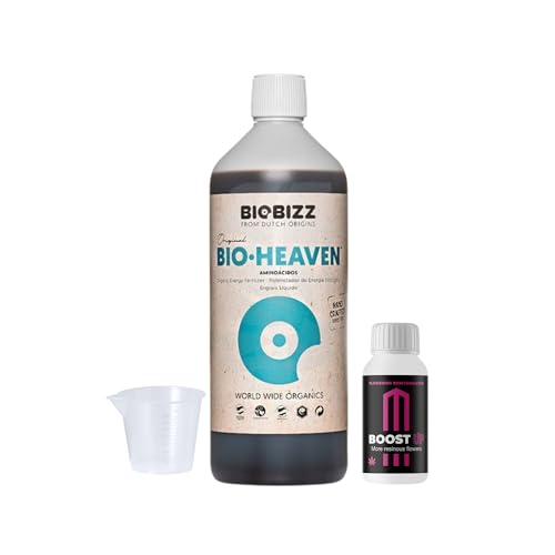 GROWMANIA Bio Heaven von BioBizz 1L + Probe Boost Up + Messbecher | Nährstoffaufnahmeverbesserer | Ideal für alle Pflanzenarten von GROWMANIA.ES