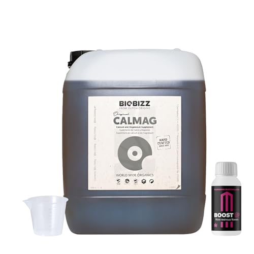 GROWMANIA Cal Mag von BioBizz 5L + Probe Boost Up von Up Nutrients + Messbecher | Nährstoffergänzung für große Gärten | Fördert robustes Wachstum und reichliche Blüte von GROWMANIA.ES