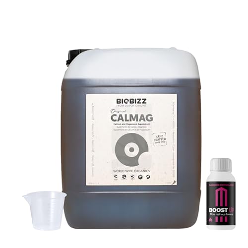 GROWMANIA Cal Mag von BioBizz 5L + Probe Boost Up von Up Nutrients + Messbecher | Nährstoffergänzung für große Gärten | Fördert robustes Wachstum und reichliche Blüte von GROWMANIA.ES