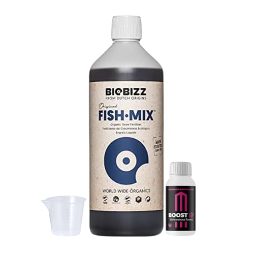 GROWMANIA Fish Mix von BioBizz 1L + Probe Boost Up von Up Nutrients + Messbecher | Organischer Wachstumsstimulator | Ideal für Hausgärten und heimische Anlagen GROWMANIA Fish Mix von BioBizz 1L + Probe Boost Up von Up Nutrients + Messbecher | Organischer Wachstumsstimulator | Ideal für Hausgärten und heimische Anlagen von GROWMANIA.ES