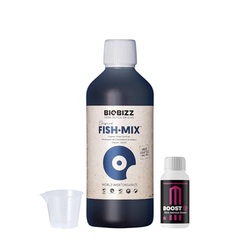 GROWMANIA Fish Mix von BioBizz 500 ml + Probe Boost Up von Up Nutrients + Messbecher | Organischer Dünger für städtische Gärten | Robuste Ernährung und Wachstum GROWMANIA Fish Mix von BioBizz 500 ml + Probe Boost Up von Up Nutrients + Messbecher | Organischer Dünger für städtische Gärten | Robuste Ernährung und Wachstum von GROWMANIA.ES