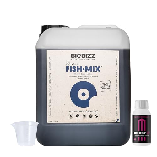 GROWMANIA Fish Mix von BioBizz 5L + Probe Boost Up von Up Nutrients + Messbecher | Organischer Dünger mit hohem Volumen | Für große Gärten und ausgedehnte Anbauflächen GROWMANIA Fish Mix von BioBizz 5L + Probe Boost Up von Up Nutrients + Messbecher | Organischer Dünger mit hohem Volumen | Für große Gärten und ausgedehnte Anbauflächen von GROWMANIA.ES